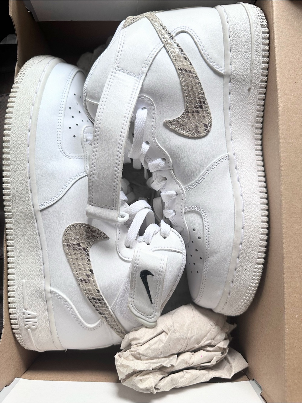 Nike Air Force 1 ‘07 Mid Sneakers with Snakeskin? Swoosh 9